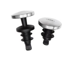 OXO SteeL Lot de 2 bouchons extensibles pour bouteille de vin Noir