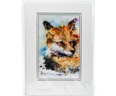 Papier Maison Artist Series Carte avec enveloppe Renard Aquarelle, Acrylique, Multicolore, 2 pièces