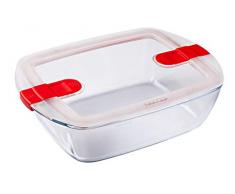 Pyrex - Cook & Heat - Plat Rectangulaire en Verre avec Couvercle HermÃ©tique SpÃ©cial Micro-Ondes â BoÃ®te de Conservation â Cuisinez au Four, Conservez et RÃ©chauffez