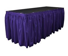 La Mariée Jupe de Table en Lin avec 10 l-Clips, Satin, Violet, 21 cm x 29 , Lot de 11