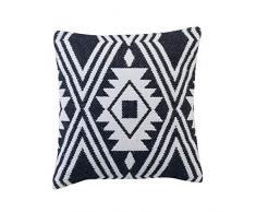 COTON dintÃ©rieur Coussin, Blanc/Noir, 40 x 40 CM