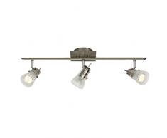 Brilliant AG G38816/13 Plafonnier LED à 3 lumières, Métal, Intégré, 3 W, Acier, 19 x 60 x 14.5 cm