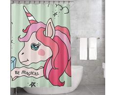 Bonamaison Rideau de Douche en Polyester Multicolore 155 x 220 cm