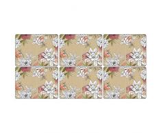 Portmeirion Home & Gifts Lot de 6 Sets de Table avec Dos en liège Motif Floral Multicolore 30,5 x 23 cm