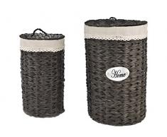 Home 7147Â Set Paniers Ã Linge, Marron foncÃ©, 40Â x 40Â x 54Â cm