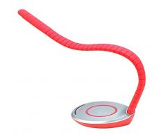 ALCO 9079-12 Lampe de bureau à LED 5 W avec revêtement en silicone et 7 variateurs dintensité très flexibles Qi Rouge