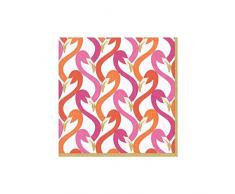 Caspari Flamingo Flock Serviette de Table Cocktail, Lot de 20, Papier, Fuchsia, 12.7Â x 12.7Â x 3Â cm