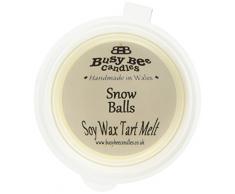 Busy Bee Bougies en Cire Boules de Neige Moule à Tarte Fond, Blanc, Lot de 6