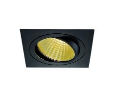 SLV Spot encastré New Tria Colonne murale cache-câble DL carré Set plafonnier à LED COB 2700 K 30 °C, Driver, clip plumes Noir 114280