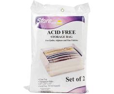 The BAG Company DiV. Sac de rangement sans acide 2/PKG, 63,5 x 53,3 x 27,9 cm, côtés transparents, Taille unique