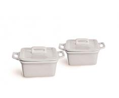 Excelsa White Home Lot de 2 plats en porcelaine