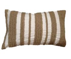 My Flair 35.09LH Coussin en zeitlosstil 35 x 50 x 8 cm en 50% Coton 50% Polyester Lavable à la Main Blanc avec Motif Vert