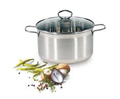 KRÃGER 101024 MA Cocotte âManhattanâ 24 cm, Acier Inoxydable, Argent