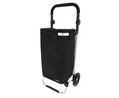 Compactor Home RAN8889 Chariot de Courses avec Poignée Pliable, Polyester, Noir, 27 x 34 x 96,5 cm