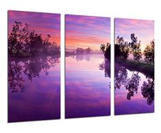 Tableau Moderne Photographique, Impression sur bois, Paysage Rio Nature Sunset, 97 x 62 cm, ref. 26399