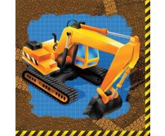 Creative Converting Mudslinger Lot de 16 Serviettes de Table Lunch Under Construction