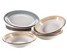 Mäser 931375 Série Duole Assiette à soupe pour 4 personnes Vaisselle vintage 8 pièces en céramique