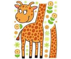 AG Design Sticker Mural Girafe Grand k1049Â Sticker Mural, polymÃ¨re Film Multicolore 65Â x 0,02Â x 85Â cm