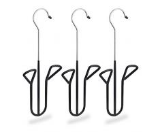 Relaxdays 10029418 Cintre, Crochet Range-Chaussures, Set de 3, revÃªtement antidÃ©rapant, HxlxP: 33,5 x 14 x 4 cm, Noir, Fer, PVC, Lot de 3