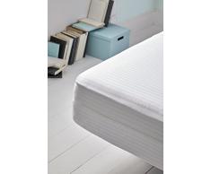 Mila Rose Housse Matelas, Compositionâ¯: Satin Labrado Cuti de 100% Coton, Blanc, lit de 090 x 190 cm