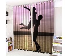 CUSHIONMANIA Oeillets Åillets 3D Rideaux 16Â Populaire Designs. (132,1Â cm de Large x 228,6Â cm de Hauteur, Coucher de Soleil)