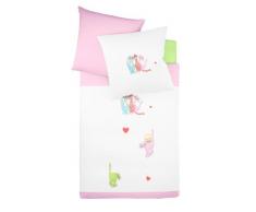 Fleuresse 142026 Parure de lit Enfant en Percale brodée 135 x 200 cm Rose