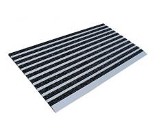 Basmat Paillasson avec Rampe, Aluminium et Textile de polypropylÃ¨ne, Noir Anthracite, 39Â x 70Â x 2Â cm