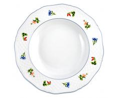 H&H mÃ¨re Teresa Assiette Creuse, 22Â cm, Porcelaine, Blanc/Multicolore