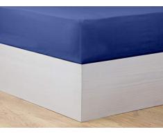 MI CASA Drap-Housse Basic 90 OSC Bleu foncé, lit 90 cm