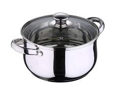 Wellberg Q3145 Casserole avec couvercle à 20 x 10,5 (2,7 L) Inox Induction