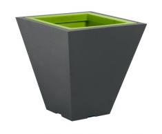 Green City Square S Pot de Fleurs CarrÃ© Ã RÃ©serve dâEau Plastique Anthracite/Vert Anis