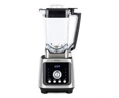 H.Koenig Blender Power+ Puissant 2000W aluminium MXH880 Bol tritan 2L Lames inox, 4Programmes glace pilée smoothie broyer pulse 8Vitesses Polyvalent Smoothie Milkshake Cocktail Soupe, Nettoyage facile
