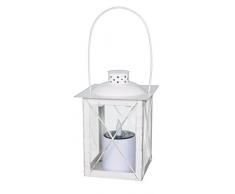 Näve Leuchten Lanterne Lampe dextérieur solaire décorative, le métal, blanc, 14 x 14 x 20,5 cm