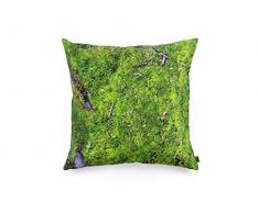 FOONKA Moos Coussin rembourré en Coton Vert 40 x 40 cm