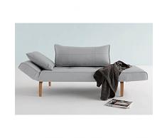 INNOVATION LIVING Canape design ZEAL BOW Soft Pacific Pearl convertible lit 200*70 cm