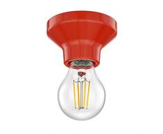 ledscom.de LED plafonnier Elektra Porcelaine Rot avec E27 Ampoule 380lm Blanche-Chaude