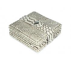 SIGNATURE HOME COLLECTION AP-183-013 Dessous de Verre, Similicuir, Beige, 10 x 10 x 3 cm