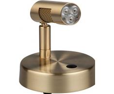 TEKNI-LED - Spot LED à poser sur console, meuble, vitrine â Lampe orientable éclairage tableaux - 5W â blanc chaud 2700K â IRC95 - Laiton brossé