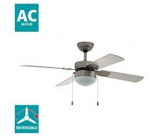 Eglo 35041 Ventilateur de plafond, Métal, Nickel satiné, 106.6