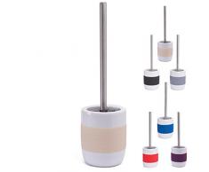 MSV Moorea 5cl en céramique Porte-Brosse et Brosse WC Blanc