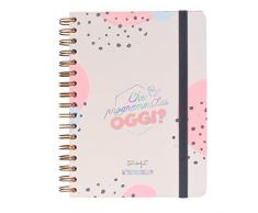Mr Wonderful Agenda Classique Grand Jour 2019-2020 avec Reliure à Spirale, Multicolore, 17,5 x 22,1 x 2,8 cm