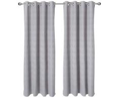 Deconovo Rideau occultant Ã Åillets en Polyester Gris Clair 175 x 140 cm