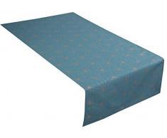 TOM TAILOR T- Golden CHRYSTALS Chemin de Table, Petrol/Gold, 50 x 150 cm