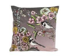 Nadja Wedin design wagtails Printemps Rose â Housse de Coussin Velours 48 x 48 cm