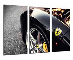 Tableau Moderne Photographique, Impression sur bois, Ferrari Black Car, 97 x 62 cm, ref. 26627
