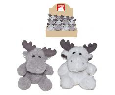 Peluches Lot 12 Renne Assorties Blanc/Gris, Polyester, Multi-Colour, Taille Unique