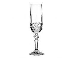 Crystaljulia 3592 Lot de 6 Verres à Champagne en Cristal au Plomb, 180 ML