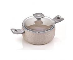 Moneta 0010782052 Mammola Stone Faitout 24 cm avec couvercle en verre