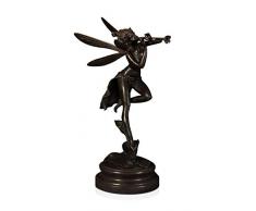 World Art Flower Fairy Sculpture En Bronze, Multicolore, 40x25x15 Cm