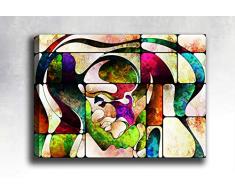 Bonamaison Peinture sur toile, multicolore, 70 x 100 cm - ConÃ§u et fabriquÃ© en Turquie